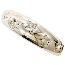 Autre Marque Anel de banda de platina com diamante Outro