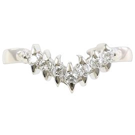 Autre Marque Platinum Band Ring with Diamond Other
