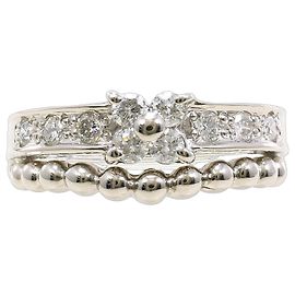 Autre Marque PT900 Platinum Band Ring with Diamond Other