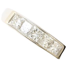Autre Marque Platinum Band Ring with Diamond Other