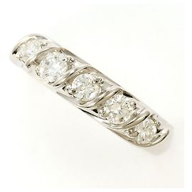 Autre Marque PT900 Platinum Band Ring with Diamond Other