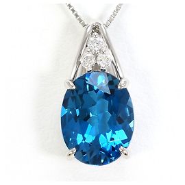 Autre Marque Colar de platina PT900 e topázio azul Azul Outro