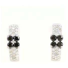 Autre Marque Schwarze Diamantstecker in 14K Weißgold Schwarz Golden