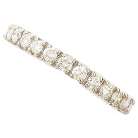 Autre Marque Platinum Band Ring with Diamond Other