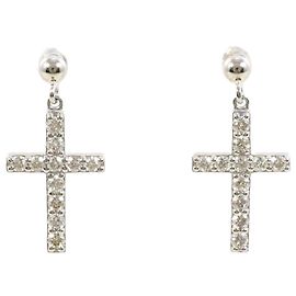 Autre Marque Platinum Drop Earrings with Diamonds Other