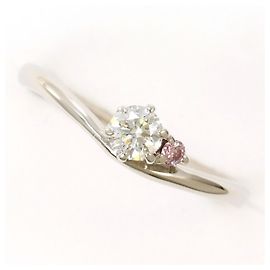Autre Marque Platin- und Diamantring Pink Andere