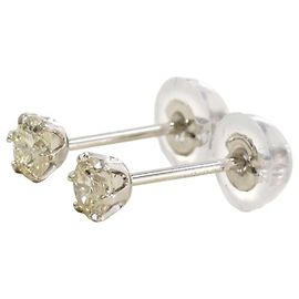 Autre Marque PT900 Platinum Stud Earrings with Diamonds Other