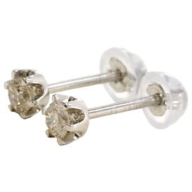 Autre Marque Platin-Diamant-Steckohrringe Andere