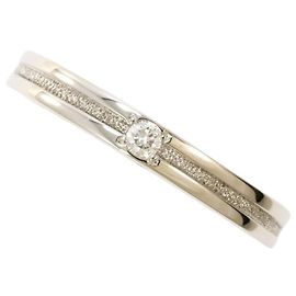 Autre Marque Platinum Band Ring with Diamond Other