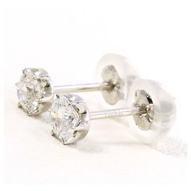 Autre Marque Platin-Diamant-Steckohrringe Andere