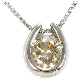 Autre Marque Colar de platina PT900 e PT850 com diamante marrom Marrom Outro