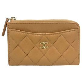 Portafoglio monete Chanel Beige Beige