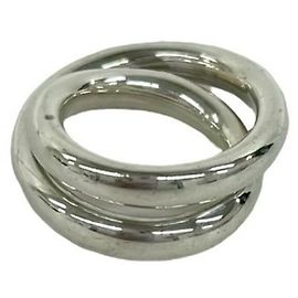 Hermès Hermes Vertige Sterling Silver 925 Band Ring Silvery