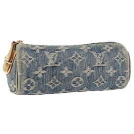 LOUIS VUITTON Monogram denim Trousse Speedy PM Pouch Blue M95082 LV Auth 167325A Blue