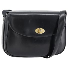 Céline CELINE Shoulder Bag Leather Black Gold Auth 181762 Black Golden