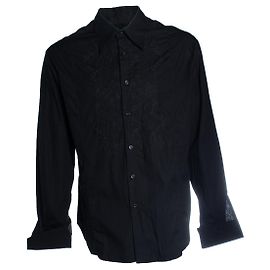 Gianfranco Ferré Ferre jeans, camisa preta com bordado em punho duplo Preto