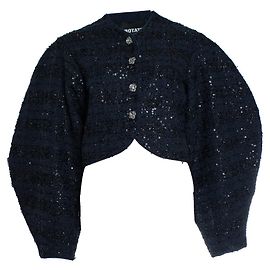 Veste boléro courte à sequins bleue Rotate Bleu