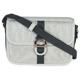 Christian Dior Light Blue Oblique Jacquard Dior 8 Pouch With Strap Blue