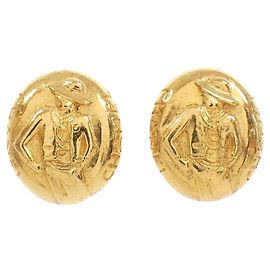 Boucles d'oreilles à clips vintage Chanel Doré