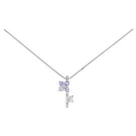 Autre Marque Colar de ouro branco Au750 com tanzanita e diamante Prata