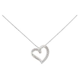 Autre Marque Colar de ouro branco e diamantes Au750 Prata