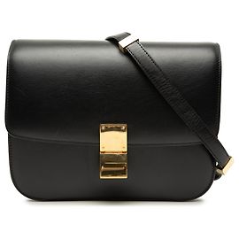 Céline Celine Black Medium Calfskin Classic Box Nero