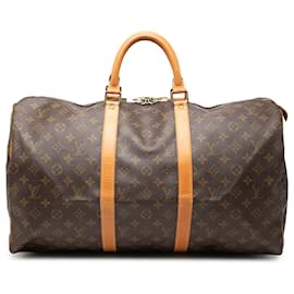 Louis Vuitton Marrom Monogram Keepall 50 Marrom