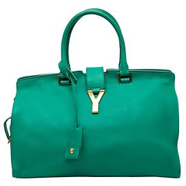 Bolsa cabas Chyc em couro de bezerro verde médio Saint Laurent Verde