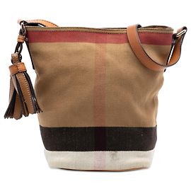 Bolsa bucket Ashby em canvas Mini Mega Check marrom Burberry Marrom Castanho claro