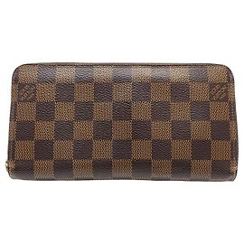 Louis Vuitton Zippy Long Wallet Braun Damier Ebene Braun
