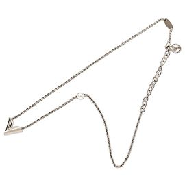 Colar Essential V Supple em latão prateado Louis Vuitton Prata