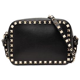 Bolsa de câmera Valentino em couro preto Rockstud Preto