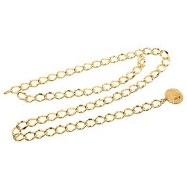 Cinto Chanel Rue Cambon Medallion com elos banhados a ouro Dourado