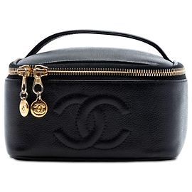 Vanity Case Chanel Black CC Caviar Noir