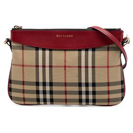 Burberry Beige Haymarket Check Canvas Peyton Crossbody Otro
