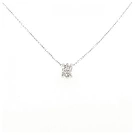 Autre Marque Colar de ouro branco 10K e diamantes Prata