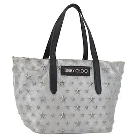 Bolsa Jimmy Choo de couro azul claro prata Auth BA13173 Prata Azul claro