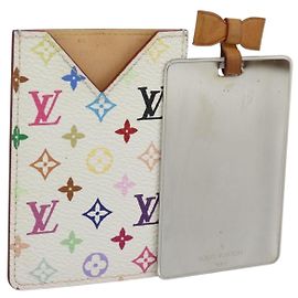 LOUIS VUITTON Monogram Multicolor Etui Hand Mirror White M92651 LV Auth 180917 White