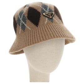 PRADA Cap Wool S Beige Auth 181802M Beige