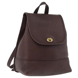 Coach Backpack Leather Brown Gold Auth 176433 Brown Golden
