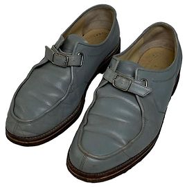 Comme Des Garcons Vintage Comme des Garçons Leather Monk Strap Shoes Light Blue 26.5 Blue