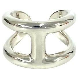 Hermès Hermes Osmo's GM Band Ring Silvery