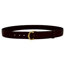 Cartier Vintage Must Line Leather Belt Red