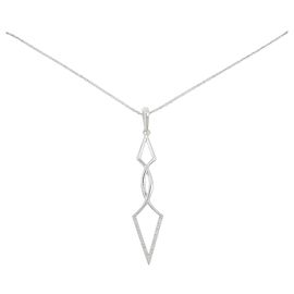 Autre Marque Colar de ouro branco e diamantes Au750 Prata