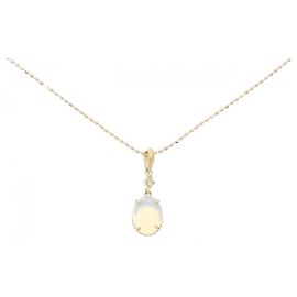 Autre Marque Colar de ouro Au750 com opala e diamante Dourado