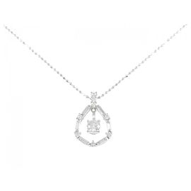 Autre Marque Colar de ouro branco e diamantes Au750 Prata