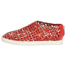 Hermès Baskets oxygene tissées rouges - taille EU 39 (UK 6) Rouge