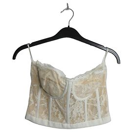 Alexander Mcqueen Spitzenbustier in Creme - Größe UK 8 Weiß
