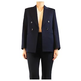 Bottega Veneta Navy double-breasted wool jacket - size UK 8 Navy blue
