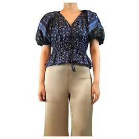 Ulla Johnson Navy drawstring waist top - size UK 10 Navy blue